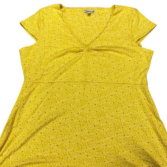Toad&Co Rosemarie Dress Lemon Sunflower Print A-Line Dress Women's Size XL - Picture 1 of 16